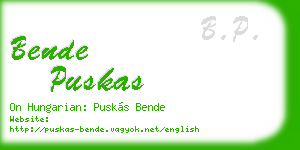 bende puskas business card
